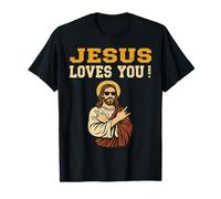 Jesús te ama Hermano Divertido fe Cristiana Jesús Camiseta