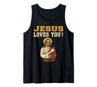 Jesús te ama Hermano Divertido fe Cristiana Jesús Camiseta sin Mangas