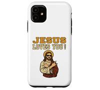 Jesús te ama Hermano Divertido fe Cristiana Jesús Carcasa para iPhone 11