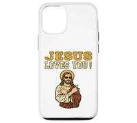 Jesús te ama Hermano Divertido fe Cristiana Jesús Carcasa para iPhone 12/12 Pro
