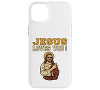 Jesús te ama Hermano Divertido fe Cristiana Jesús Carcasa para iPhone 14 Plus