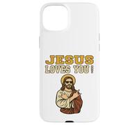 Jesús te ama Hermano Divertido fe Cristiana Jesús Carcasa para iPhone 15 Plus