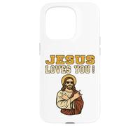 Jesús te ama Hermano Divertido fe Cristiana Jesús Carcasa para iPhone 15 Pro