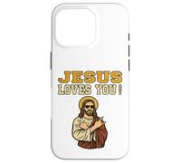 Jesús te ama Hermano Divertido fe Cristiana Jesús Carcasa para iPhone 16 Pro