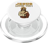 Jesús te ama Hermano Divertido fe Cristiana Jesús PopSockets PopGrip para MagSafe
