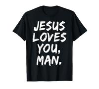 Jesús te ama Hombre Cristiano Creyente Fe Dios Religioso Camiseta