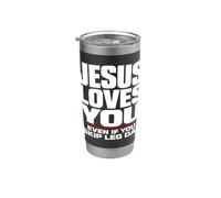 Jesús te ama incluso si te saltas el gimnasio cristiano del día de las piernas Vaso térmico de acero inoxidable de doble pared