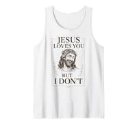 Jesús te ama pero no me divierto cristiano religioso Camiseta sin Mangas