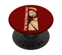 Jesús - Te Estoy Mirando - Meme Cristiano Divertido PopSockets PopGrip Adhesivo