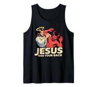 Jesús te respalda - Jesús derrotando al Diablo Camiseta sin Mangas