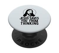 JESÚS TE Salva DE Pensar Meme Ateo Divertido PopSockets PopGrip Adhesivo