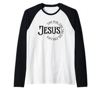 Jesus The Life - Verso bíblico Inspirador Fe Cristiana Camiseta Manga Raglan