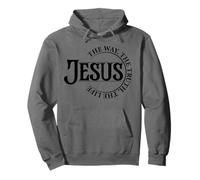 Jesus The Life - Verso bíblico Inspirador Fe Cristiana Sudadera con Capucha