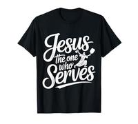 Jesus The One Who Serves Pickleball religioso |- Camiseta