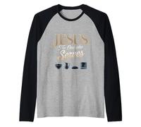 Jesus The One Who Serves Pickleball religioso - Camiseta Manga Raglan