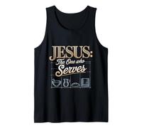 Jesus The One Who Serves Pickleball religioso - Camiseta sin Mangas