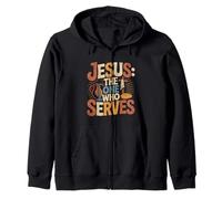 Jesus The One Who Serves Pickleball religioso Sudadera con Capucha