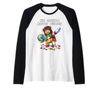 Jesus The Original Master Builder Christian Cross Faith Camiseta Manga Raglan