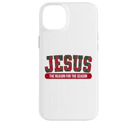 Jesús The Reason For The Season Plaid Christmas Christian Carcasa para iPhone 14 Plus