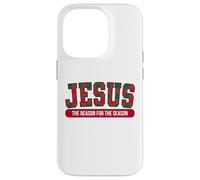 Jesús The Reason For The Season Plaid Christmas Christian Carcasa para iPhone 14 Pro