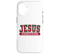 Jesús The Reason For The Season Plaid Christmas Christian Carcasa para iPhone 16