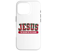 Jesús The Reason For The Season Plaid Christmas Christian Carcasa para iPhone 16 Pro
