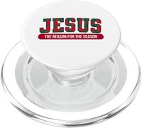 Jesús The Reason For The Season Plaid Christmas Christian PopSockets PopGrip para MagSafe