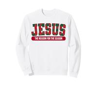 Jesús The Reason For The Season Plaid Christmas Christian Sudadera