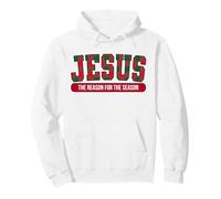 Jesús The Reason For The Season Plaid Christmas Christian Sudadera con Capucha