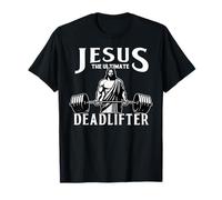 Jesus The Ultimate Deadlifter Funny Christian Workout Gym Camiseta