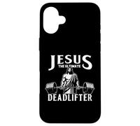 Jesus The Ultimate Deadlifter Funny Christian Workout Gym Carcasa para iPhone 16 Plus
