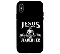Jesus The Ultimate Deadlifter Funny Christian Workout Gym Carcasa para iPhone X/XS