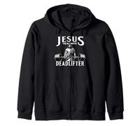 Jesus The Ultimate Deadlifter Funny Christian Workout Gym Sudadera con Capucha