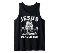 Jesus The Ultimate Deadlifter Inspiración Cristiana Gimnasio Camiseta sin Mangas