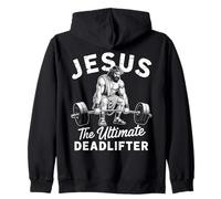 Jesus The Ultimate Deadlifter Inspiración Cristiana Gimnasio Sudadera con Capucha