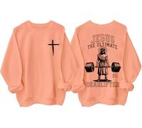 Jesus The Ultimate Deadlifter - Sudadera con capucha unisex con diseño de cruz cristiana, Hami naranja, 3XL