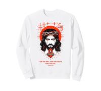 Jesus The Way Christian Gothic Juan 14:6 Verso de la Biblia Blanco Sudadera