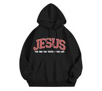 Jesus The Way The Truth and The Life Christian Sudaderas con capucha para mujer, lindas sudaderas casuales de moda con capucha Y2K Graphic Summer Beach Sudaderas de moda otoño preppy ajuste holgado