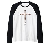 Jesus The Way The Truth and The Life - John 14:6 Cross Camiseta Manga Raglan