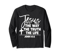 Jesús The Way The Truth The Life Camiseta Orgullo de la Biblia Manga Larga