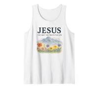 Jesus The Way The Truth The Life Watercolor Mountains Camiseta sin Mangas