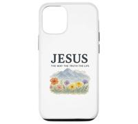 Jesus The Way The Truth The Life Watercolor Mountains Carcasa para iPhone 12/12 Pro
