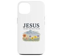 Jesus The Way The Truth The Life Watercolor Mountains Carcasa para iPhone 13