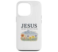 Jesus The Way The Truth The Life Watercolor Mountains Carcasa para iPhone 13 Pro