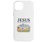 Jesus The Way The Truth The Life Watercolor Mountains Carcasa para iPhone 14 Plus