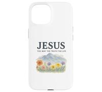 Jesus The Way The Truth The Life Watercolor Mountains Carcasa para iPhone 15
