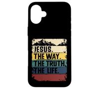 Jesus The Way Truth Life Women Men Kids Christian Worship Carcasa para iPhone 16 Plus