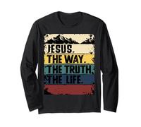 Jesus The Way Truth Life Women Men Kids Christian Worship Manga Larga