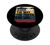 Jesus The Way Truth Life Women Men Kids Christian Worship PopSockets PopGrip Adhesivo