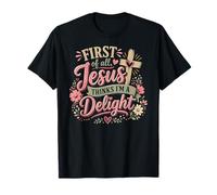 Jesus Thinks I'm a Delight Christian Floral Cita Camiseta